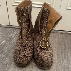 Lucky Brand Leopard Print Ankle Boots